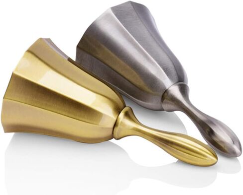 (None) Reception Dinner Hotel Classroom Bell Gold Silver for Adults hand bell for seniors Kid Counter Hall Table hand bell loud bells for adults (gold) in Saudi Arabia