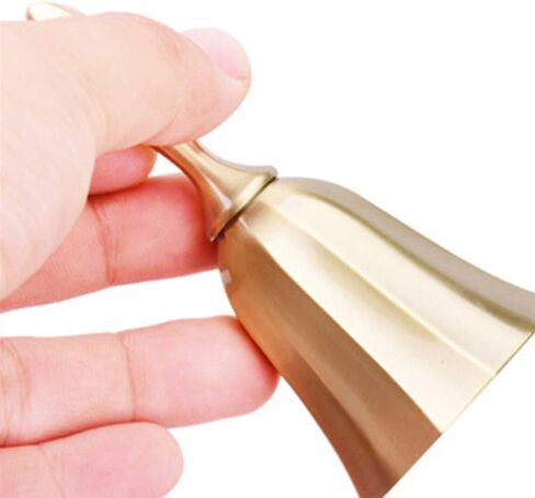 (None) Reception Dinner Hotel Classroom Bell Gold Silver for Adults hand bell for seniors Kid Counter Hall Table hand bell loud bells for adults (gold) in Saudi Arabia