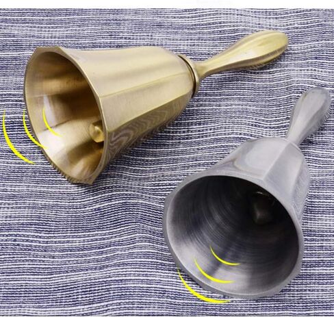 (None) Reception Dinner Hotel Classroom Bell Gold Silver for Adults hand bell for seniors Kid Counter Hall Table hand bell loud bells for adults (gold) in Saudi Arabia