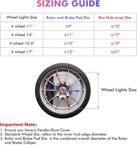 مصابيح عجلة صف مزدوج من Ehaho مقاس 15.5 بوصة، مصابيح LED لمطاردة الأحلام RGB أكثر سطوعًا مع تطبيق وجهاز تحكم عن بعد، أضواء حلقة عجلة الموسيقى مع إشارة الانعطاف والكبح متوافقة مع سيارات Jeep Trucks SUV (4 قطع) in Kuwait