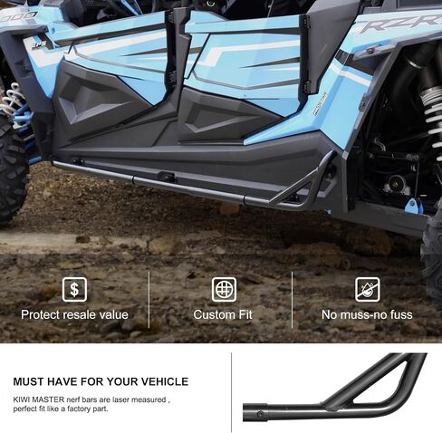 KIWI MASTER Nerf Bars Rock Sliders متوافق مع 2014-2023 Polaris RZR XP 4 1000 S 900 Turbo Accessories Steel Side Step Tree Kickers in Saudi Arabia