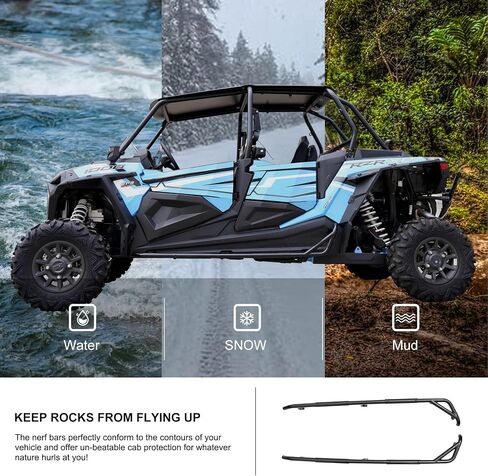 KIWI MASTER Nerf Bars Rock Sliders متوافق مع 2014-2023 Polaris RZR XP 4 1000 S 900 Turbo Accessories Steel Side Step Tree Kickers in Saudi Arabia