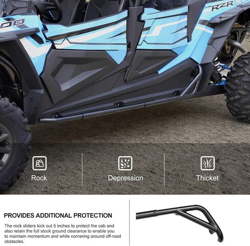 KIWI MASTER Nerf Bars Rock Sliders متوافق مع 2014-2023 Polaris RZR XP 4 1000 S 900 Turbo Accessories Steel Side Step Tree Kickers in Saudi Arabia