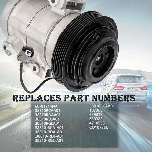 AC Compressor fit for 2005-2007 Honda Odyssey,2003-2007 Accord 3.0L,2005-2008 Pilot,2006 Ridgeline,2003-2006 Acura MDX 3.5L, 2004-2008 Acura TL # 38810RCAA01,CO 10736C Air Conditioning Compressor in Saudi Arabia