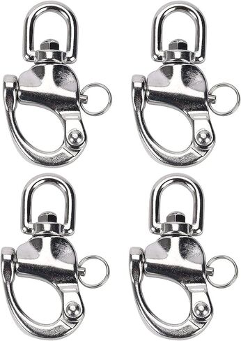 Amarine Made 4 Pack of Swivel Eye Snap Shackle Quick Release Bail Rigging Sailing Boat Marine 304 Stainless Steel for Sailboat Spinnaker Halyard (2-3/4") in Saudi Arabia