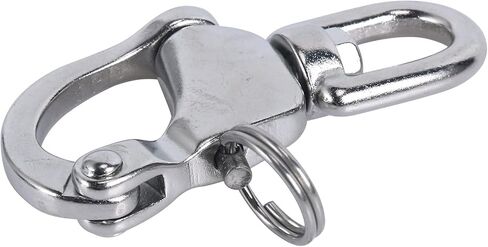 Amarine Made 4 Pack of Swivel Eye Snap Shackle Quick Release Bail Rigging Sailing Boat Marine 304 Stainless Steel for Sailboat Spinnaker Halyard (2-3/4") in Saudi Arabia