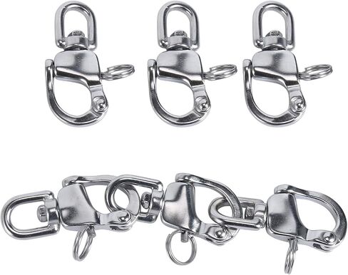 Amarine Made 4 Pack of Swivel Eye Snap Shackle Quick Release Bail Rigging Sailing Boat Marine 304 Stainless Steel for Sailboat Spinnaker Halyard (2-3/4") in Saudi Arabia