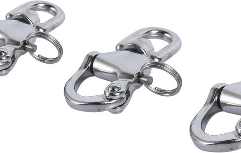 Amarine Made 4 Pack of Swivel Eye Snap Shackle Quick Release Bail Rigging Sailing Boat Marine 304 Stainless Steel for Sailboat Spinnaker Halyard (2-3/4") in Saudi Arabia