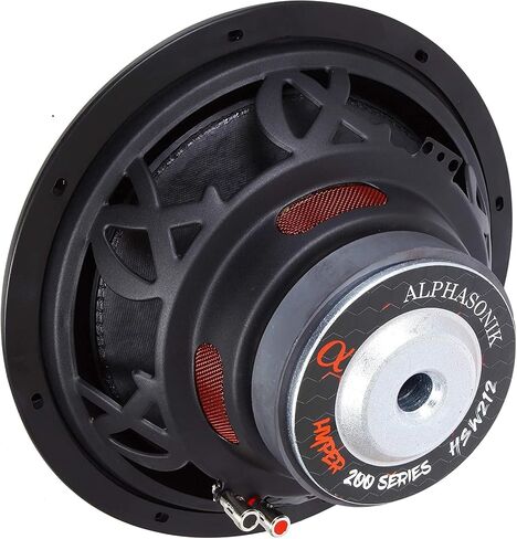 Alphasonik HSW212 Hyper 200 Series 12 بوصة 1200 واط بحد أقصى / 400 واط RMS فردي 4 أوم مضخم صوت للسيارة سلة ألفا فولاذية مختومة مع مغناطيس عالي الجودة ورق مخروطي غير مضغوط مكبر صوت مكبر صوت جهوري in Saudi Arabia