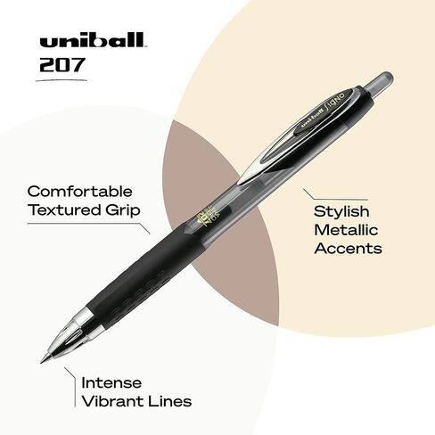 Uniball Signo 207 Gel Pen 12 Pack, 0.38mm Ultra Micro Blue Pens, Gel Ink Pens | Office Supplies Sold by Uniball are Pens, Ballpoint Pen, Colored Pens, Gel Pens, Fine Point, Smooth Writing Pens in Saudi Arabia