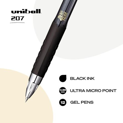 Uniball Signo 207 Gel Pen 12 Pack, 0.38mm Ultra Micro Blue Pens, Gel Ink Pens | Office Supplies Sold by Uniball are Pens, Ballpoint Pen, Colored Pens, Gel Pens, Fine Point, Smooth Writing Pens in Saudi Arabia