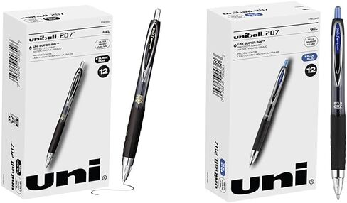 Uniball Signo 207 Gel Pen 12 Pack, 0.38mm Ultra Micro Blue Pens, Gel Ink Pens | Office Supplies Sold by Uniball are Pens, Ballpoint Pen, Colored Pens, Gel Pens, Fine Point, Smooth Writing Pens in Saudi Arabia