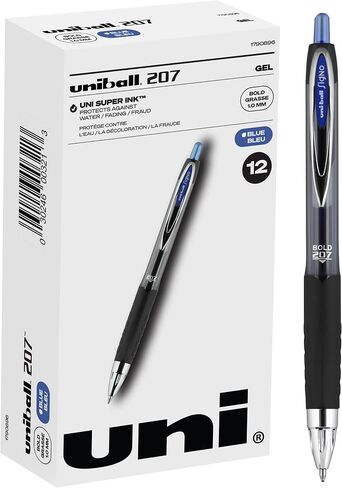 Uniball Signo 207 Gel Pen 12 Pack, 0.38mm Ultra Micro Blue Pens, Gel Ink Pens | Office Supplies Sold by Uniball are Pens, Ballpoint Pen, Colored Pens, Gel Pens, Fine Point, Smooth Writing Pens in Saudi Arabia