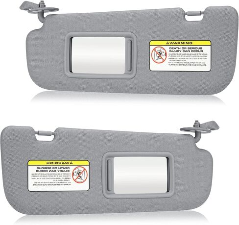 Left Driver Side Sun Visor Without Light Fit for Hyundai Elantra 2011 2012 2013 2014 2015, Replace 852103X000TX Gray in Saudi Arabia