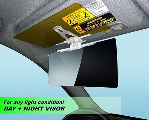 Tacvisor من Bell+Howell لواقي الشمس المستقطب ليلاً ونهارًا ومضاد للوهج والأشعة فوق البنفسجية للحماية من الشمس والزجاج الأمامي للسيارة ومظلة من الشمس وإكسسوارات السيارة لرؤية أكثر وضوحًا وقيادة آمنة كما يظهر على التلفاز، مجموعة مكونة من 2 in Kuwait