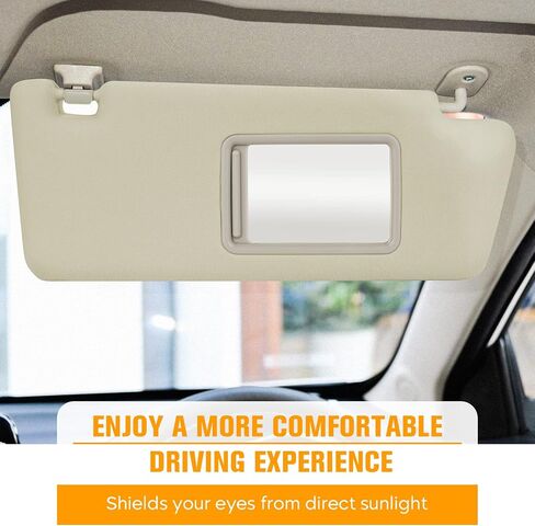Right Passenger Side Sun Visor for Toyota Tacoma 2005 2006 2007 2008 2009 2010 2011 2012, Replace for 74310-04081-E0, Beige Right side Sun Visor in Saudi Arabia