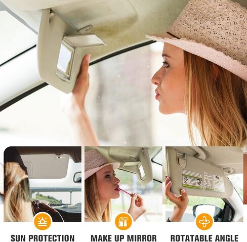 Right Passenger Side Sun Visor for Toyota Tacoma 2005 2006 2007 2008 2009 2010 2011 2012, Replace for 74310-04081-E0, Beige Right side Sun Visor in Saudi Arabia