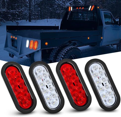 Nilight 4 قطع 6 بوصة بيضاوية LED أضواء خلفية للمقطورة 4 قطع 10 LED مع حلقات تركيب فلوش المقابس عكس/احتياطية أضواء مقطورة لشاحنة RV Jeep in Saudi Arabia