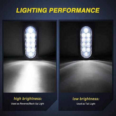 Nilight 4PCS 6" Oval LED Trailer Tail Lights 4PCS 10 LED w/Flush Mount Grommets Plugs Reverse/Back Up Trailer Lights for RV Truck Jeep in Saudi Arabia