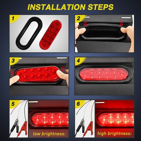 Nilight 4 قطع 6 بوصة بيضاوية LED أضواء خلفية للمقطورة 4 قطع 10 LED مع حلقات تركيب فلوش المقابس عكس/احتياطية أضواء مقطورة لشاحنة RV Jeep in Saudi Arabia