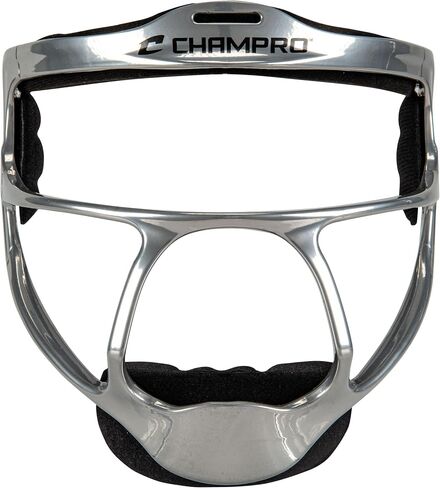 CHAMPRO Rampage Fastpitch Softball Fielder’s Ultra Lightweight Protective Face Mask, Silver, Adult in Saudi Arabia