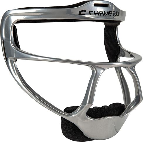 CHAMPRO Rampage Fastpitch Softball Fielder’s Ultra Lightweight Protective Face Mask, Silver, Adult in Saudi Arabia