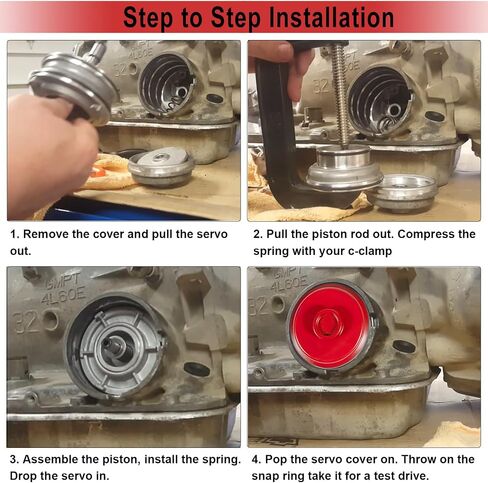 High Performance Servo Piston Assembly with Red Cover & Snap Ring Compatible with Corvette 700R4 4L65E 4L70E 4L60E 1982-2014 GM Transmissions in Saudi Arabia