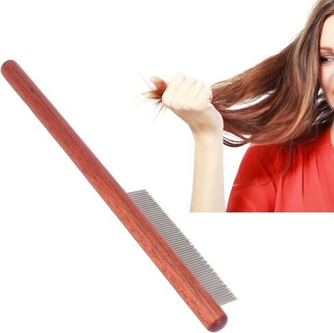 Lice Comb, Nit Comb, Head Lice Comb, Flea Lice Comb for Kids Adults Pets Dog - Stainless Steel, Wooden Handle in Saudi Arabia