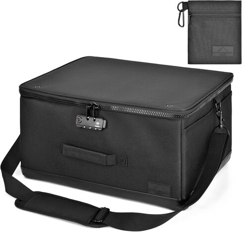 Golf Shoe Bag - Trunk Organizer with Lock and Shoulder Strap - Large Travel Bag for Accessories and Clothing - Includes Golf Tee Bag in Saudi Arabia