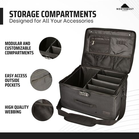 Golf Shoe Bag - Trunk Organizer with Lock and Shoulder Strap - Large Travel Bag for Accessories and Clothing - Includes Golf Tee Bag in Saudi Arabia