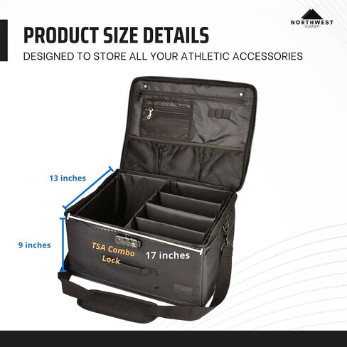 Golf Shoe Bag - Trunk Organizer with Lock and Shoulder Strap - Large Travel Bag for Accessories and Clothing - Includes Golf Tee Bag in Saudi Arabia