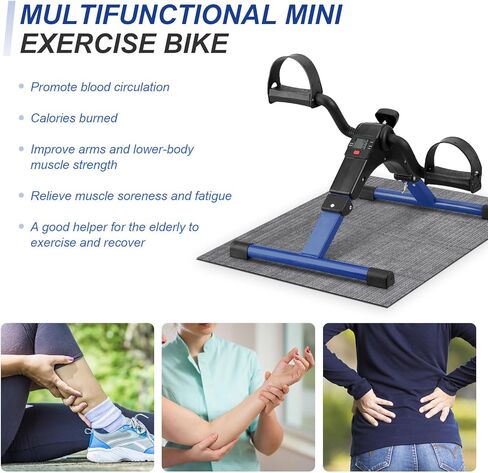 جهاز تمرين دواسة الدراجة القابل للطي من Uten، جهاز تمرين دواسة الدراجة تحت المكتب، جهاز تمرين صغير تحت المكتب، دراجة قدم ودورة يدوية محمولة، آلة تمرين الذراع والساق مع شاشة LCD، معدات تمرين الساق in Kuwait