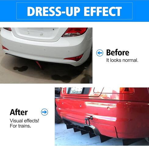 21.8 "× 18.8" العالمي شفة ممتصة للصدمات خلفية الناشر هيكل المصد الخلفي للسيارة أسود تحت سبويلر زعنفة القرش أسود ABS in Kuwait