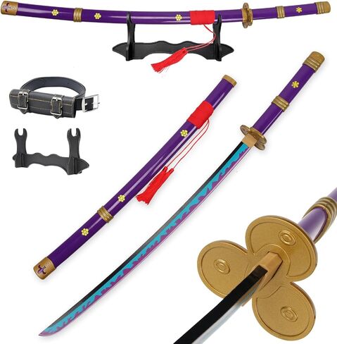 Forgemith Bamboo Anime Cosplay Swords：Roronoa Zoro/Kitetsu/Yama Enma/Trafalgar Law/Kozuki Oden/Edward Newgate,About 40.75/59 Inches,Anime Original Texture,for Role-Playing,Stage Performance and Gift in Saudi Arabia