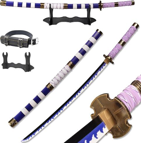 Forgemith Bamboo Anime Cosplay Swords：Roronoa Zoro/Kitetsu/Yama Enma/Trafalgar Law/Kozuki Oden/Edward Newgate,About 40.75/59 Inches,Anime Original Texture,for Role-Playing,Stage Performance and Gift in Saudi Arabia