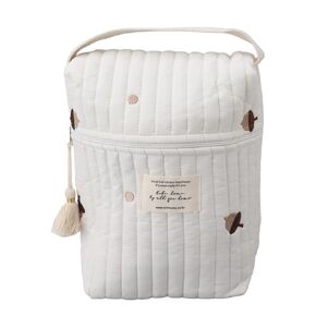 Fafeicy Diaper Bag Backpack, Embroidered Diapers Bag Cute Diapers Bag Multifunction Cotton Baby Stroller Zipper Bag for Bottle Wipes Pacifier (Leaf)