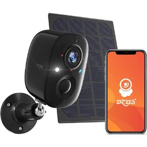 Dzees Solar Powered Security Cameras Wireless Outdoor WiFi, 2K Color Night Vision Outdoor Camera, Wireless Home Security Cameras System with Solar Panel, Spotlight/Alarm, AI Detection, 2-Way Talk