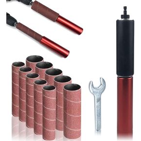 1.5in Spindle Sander Adapter with 10Pcs Sandpaper Aluminum Alloy, Drill Sanding Mandrel Kit for Wood Metal