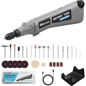 Variable Speed Rotary Tool Kit with 2.0 universal chuck from 1/50'' to 1/8'', Cordless Rotary Tool with LED Light, Multi-Purpose Power Tool for Sanding, Polishing, Drilling, DIY Crafts