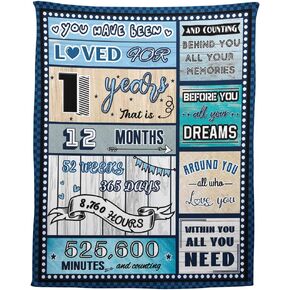 7 Year Old Boy Birthday Gift, Super Soft and Warm Happy Birthday Blanket, Digital Heartwarming Sentences Creative Design Ideal Gifts for 7th, 50"x60" in Saudi Arabia