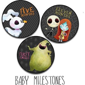 Silly Goose Gifts Darling Little Nightmares Character Themed Baby Milestone Stickers - Perfect for Boys & Girls - Monthly Photo Prop Keepsake Scrapbook for Shower Registry Gift Onesies - Set of 18