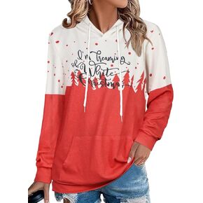Women's Hoodies Long Sleeve Sweatshirts Drawstring Pullover Tops with Pocket Casual Loose Blouses Tunic