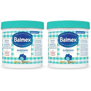 Balmex Complete Protection Baby Diaper Rash Cream with Zinc Oxide + Soothing Botanicals, 16 Oz, Pack of 2