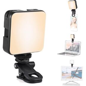 Andoer Selfie Light with Clip Professional Video Light Phone Selfie Light Photo Video Light Mini Dimmable Video Light 2500K-6500K Photo Light for iPhone iPad Laptop Camera