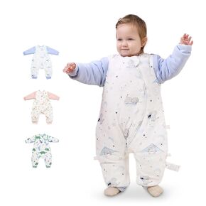 Baby Sleep Sack with Feet, Toddler Sleep Sack 2T-3T, 100% Cotton with Removable Long Sleeves Thicken 2.5 Tog (Horse, Middle)
