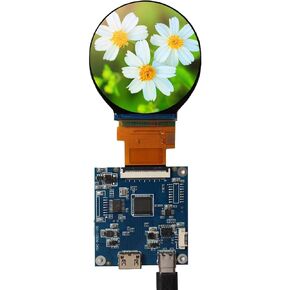 3.4 inch 800x800 IPS MIPI 330nit Round LCD Screen and mini HDMI 39 pins Controller Board,Micro USB Power Port