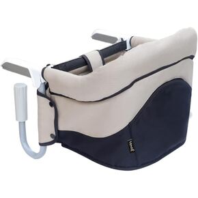 Hook On High Chair, Clip on Table High Chair with Dining Tray for Babies and Toddlers, Folding Flat Feeding Seat with Convenient Carry Bag for Home and Travel(Denim Blue) in Saudi Arabia
