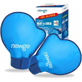 NEWGO Hand Ice Pack Golves for Pain Relief, 2 Pack Cold Gloves for Chemotherapy Neuropathy Reusable Ice Gloves for Hands Finger Injuries, Arthritis, Working Hands