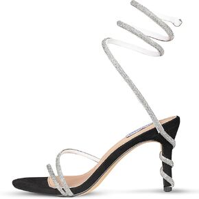Lovee Cosee Rhinestone High Heels for Women Sexy Wrap Strap Open Toe Sandals Wedding Party Stiletto Heels
