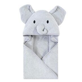 Touched by Nature Unisex Baby Organic Cotton Animal Face Hooded Towels, Gray Elephant, One Size